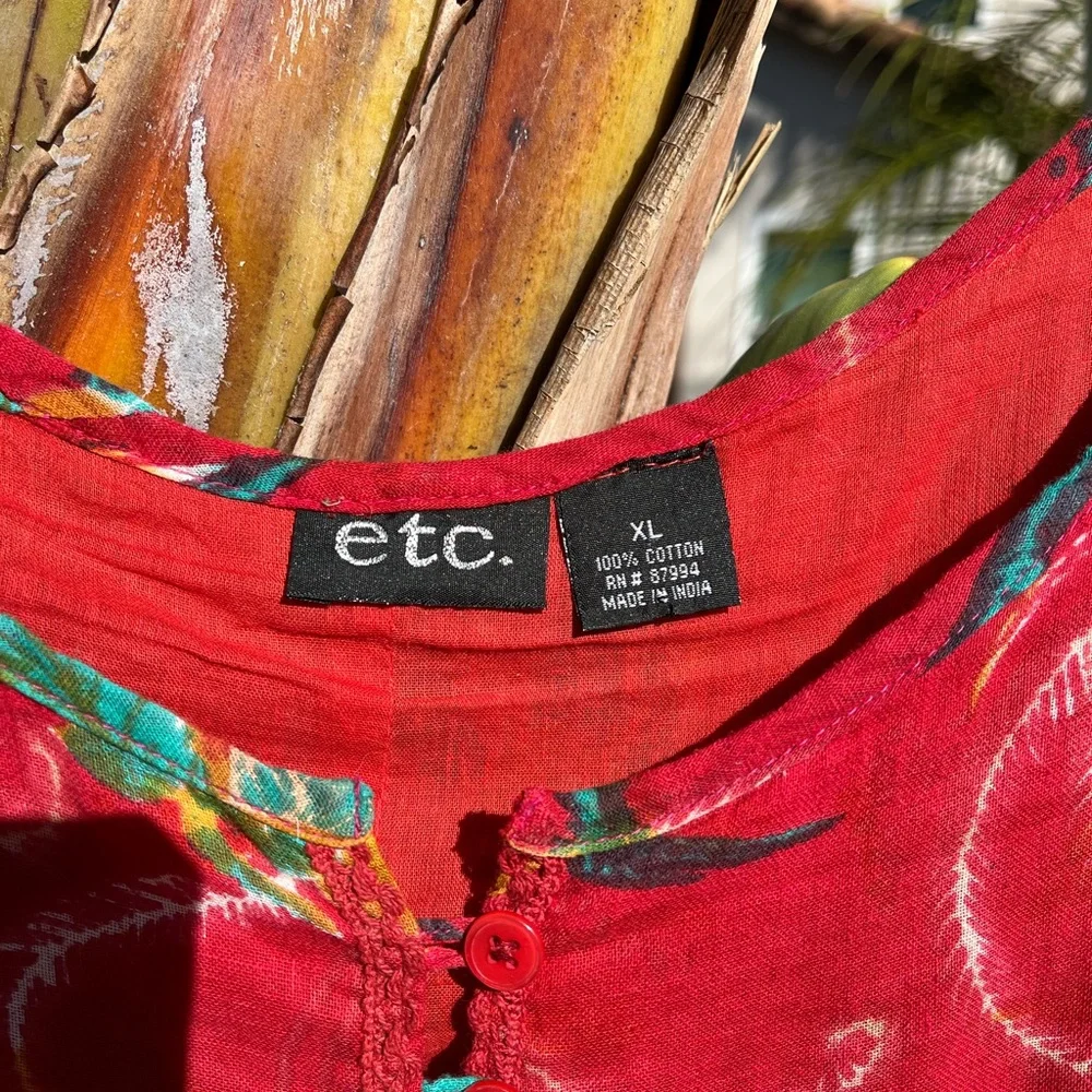 Etc. Layered Sundress Cotton Farm Rio Style Colorful Lightweight Vacation Boho - Picture 5 of 8